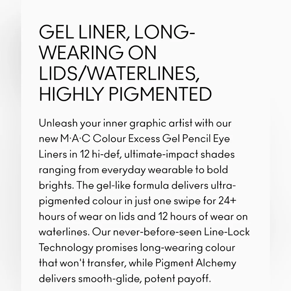 MAC Cosmetics gel liner